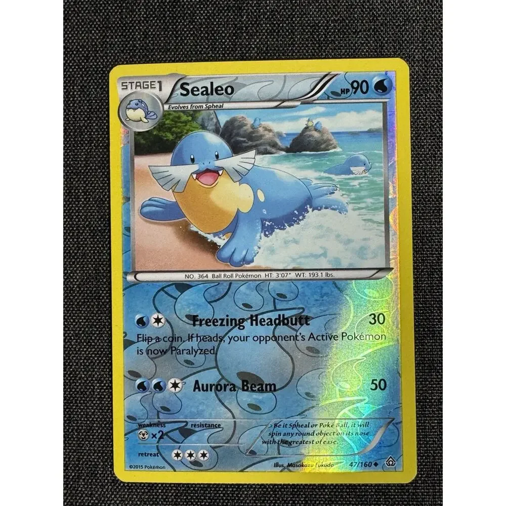 Sealeo 47/160 Primal Clash Pokemon Card 2015 Reverse Holo Lightly Played